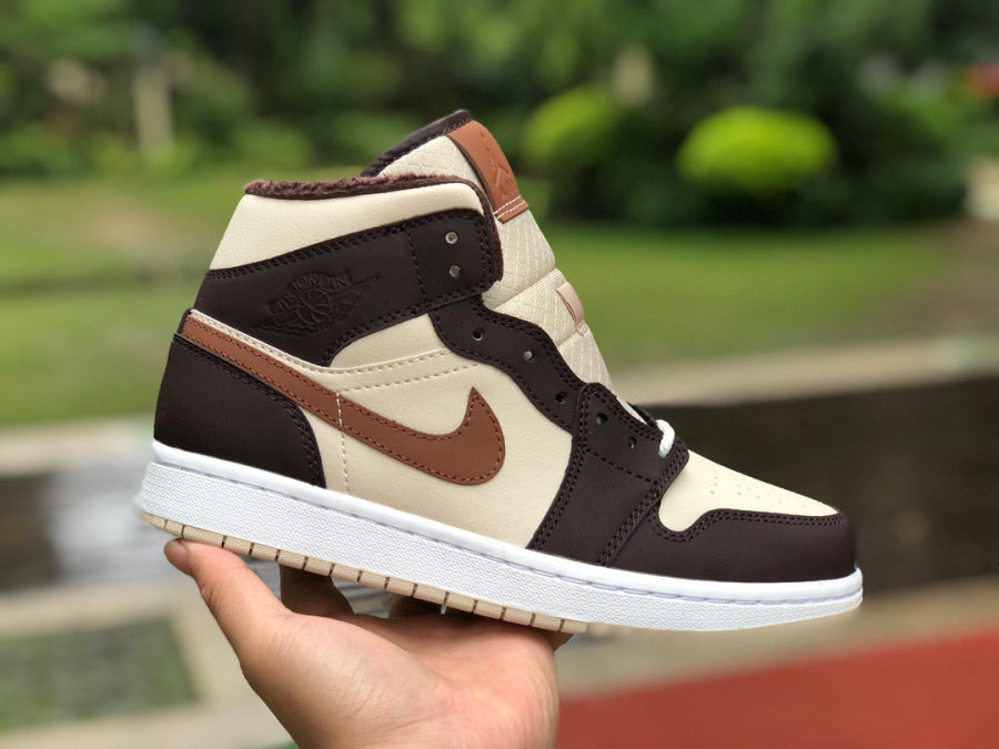 AJ1 MID Brown Basalt Oatmea
