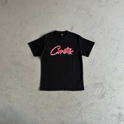 C Star red and white Tee Black
