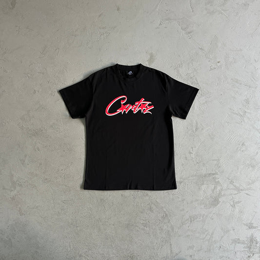 C Star red and white Tee Black