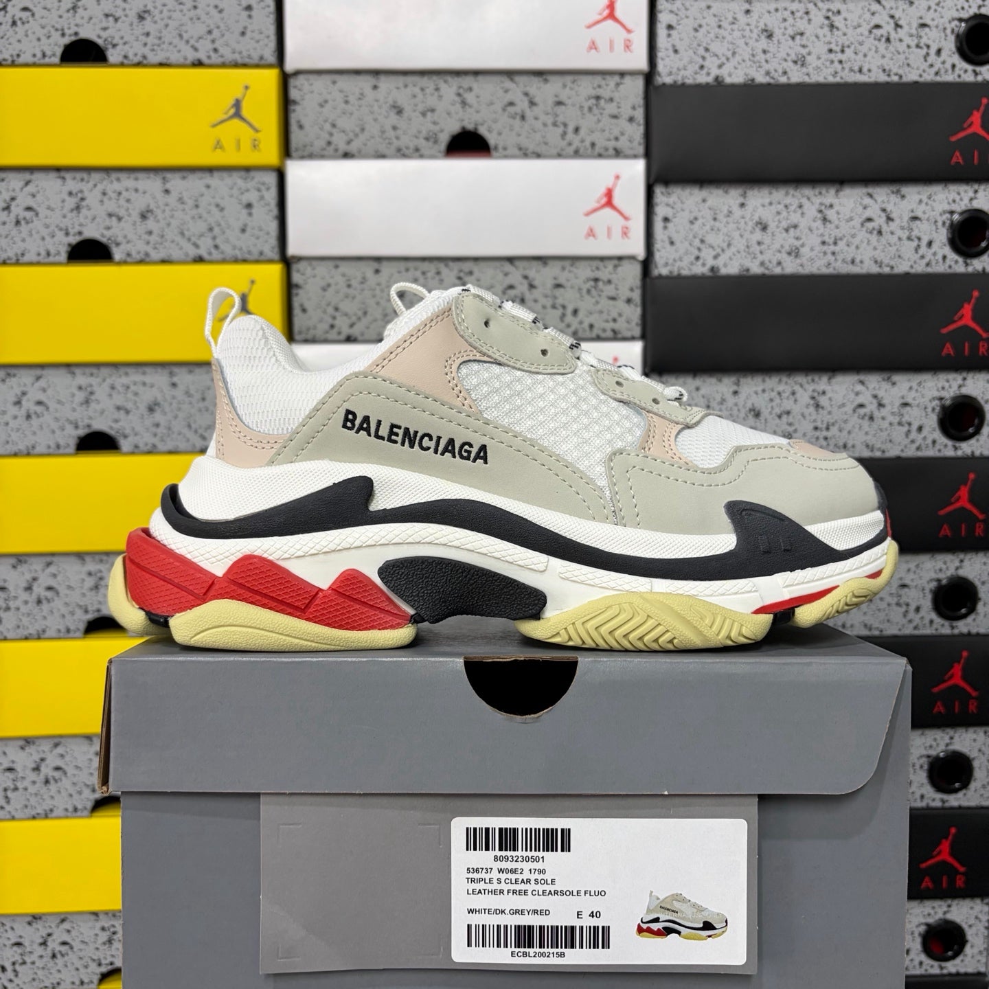 BLG Triple S Mule White/Black/Red/Beige