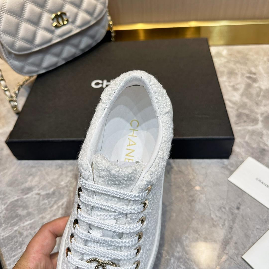 Chanel Tweed CC White