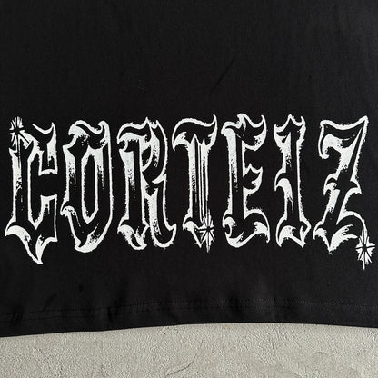 Metal Sanskrit letters tee