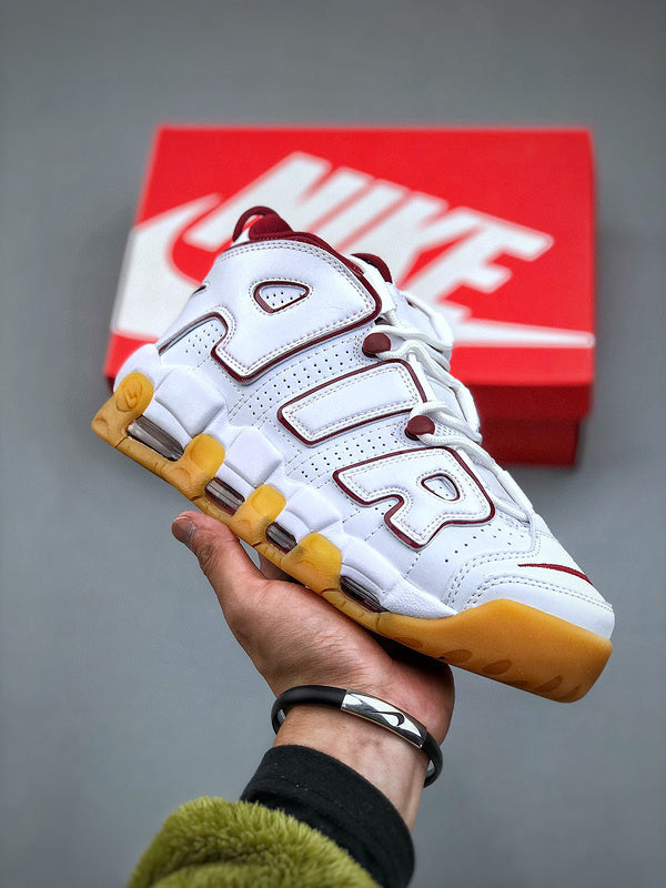 Uptempo White Team Red Gum