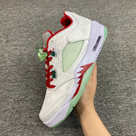 AJ 5 Low  Clot co branded white silk