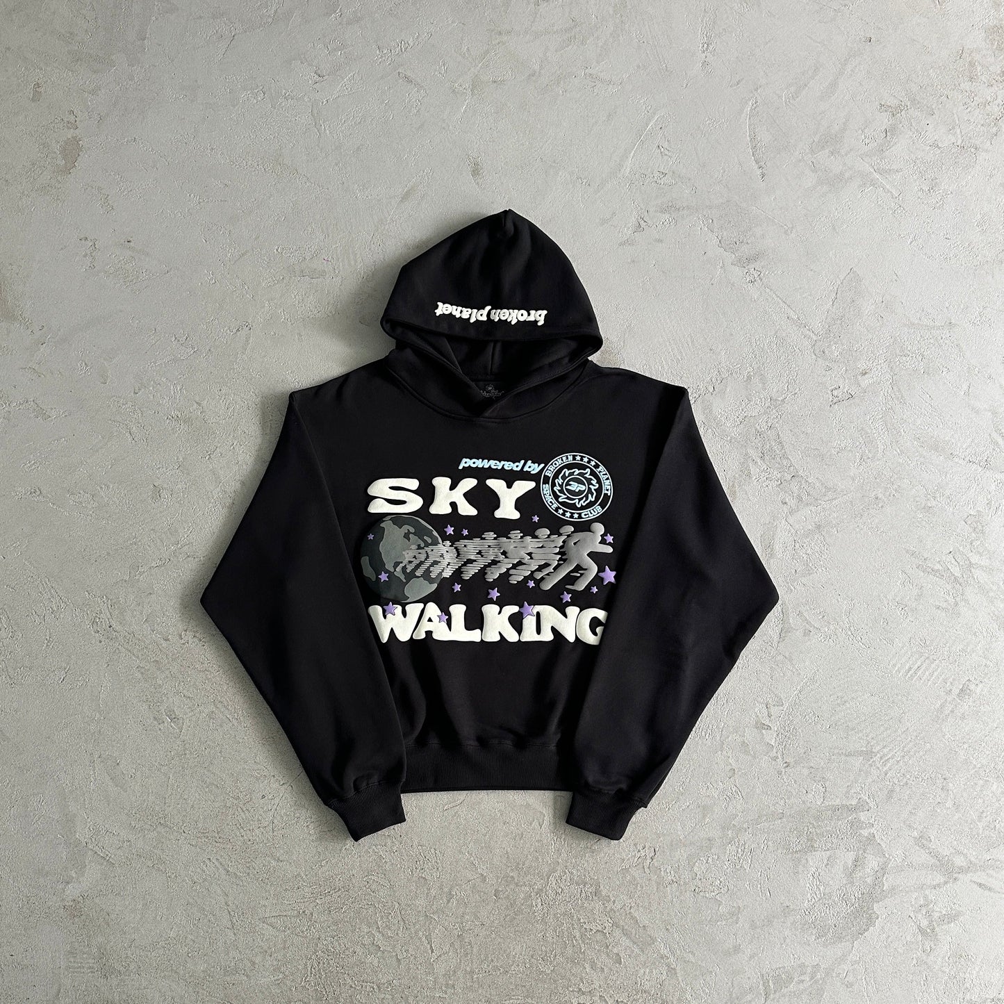 sky walking hoodie -black