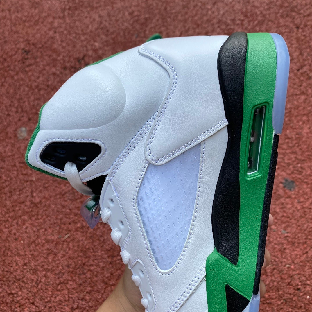 AJ 5 Burgundy Lucky Green