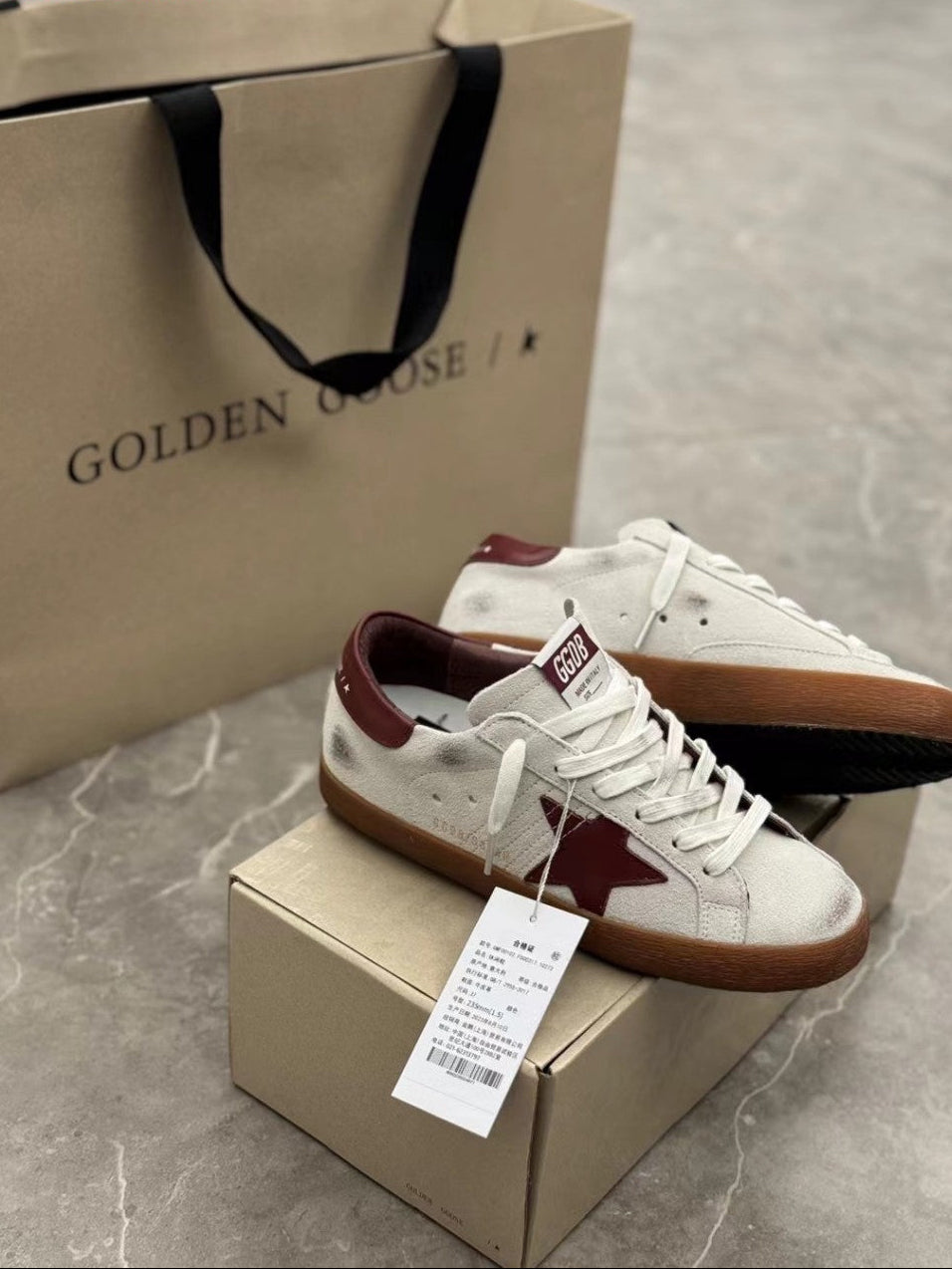 GDGS Superstar Red White Gum Sole