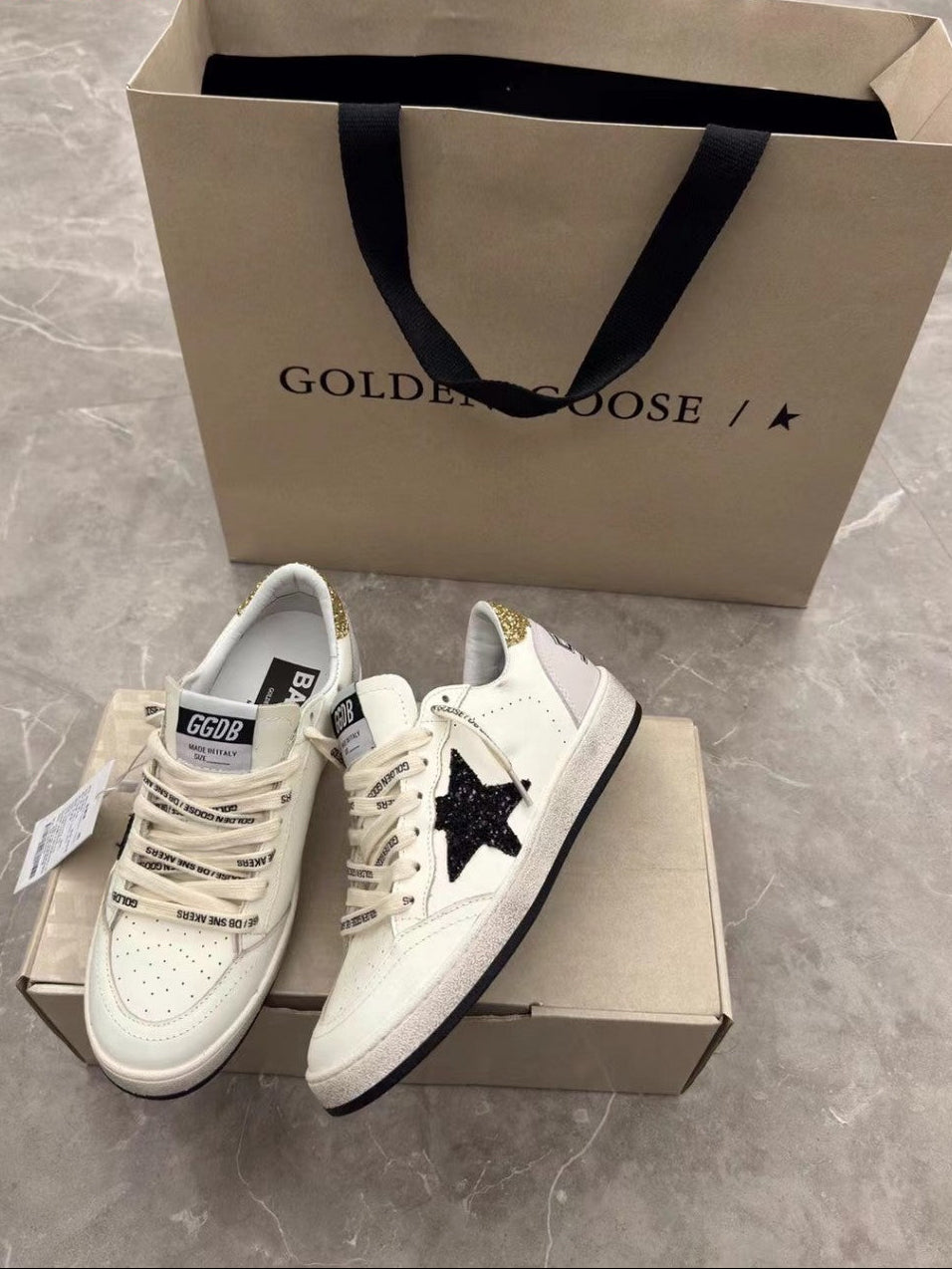 GDGS Ballstar Black Star Logo Gold Shine Back
