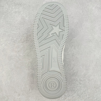 Bape STA Low Patent Leather White Grey