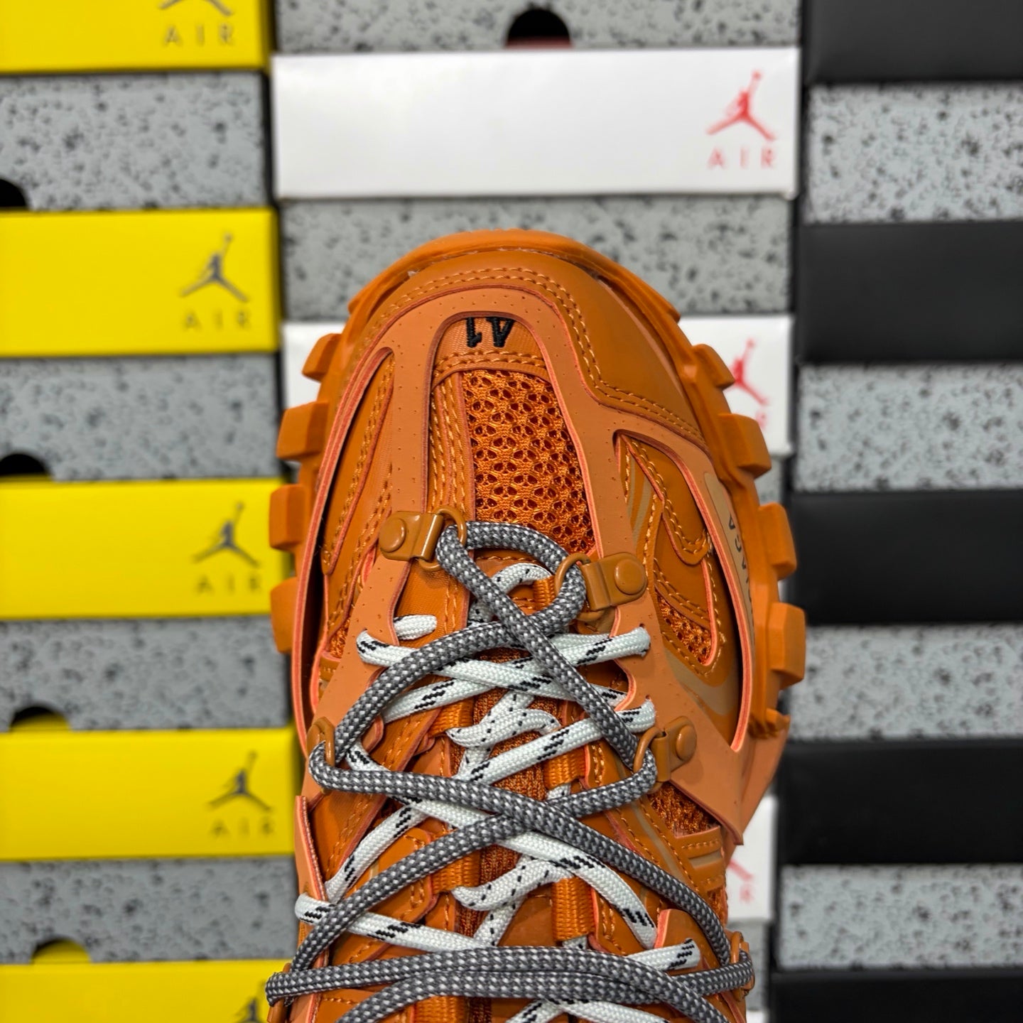 BLG Track Trail Laces Black Orange/grey