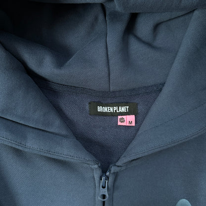zip up hoodie -deep navy