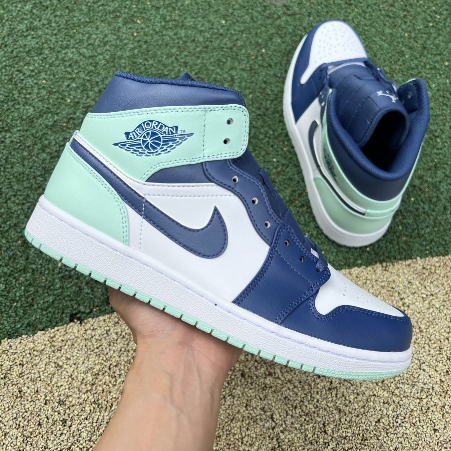AJ1 MID Mystic Navy Mint Foam