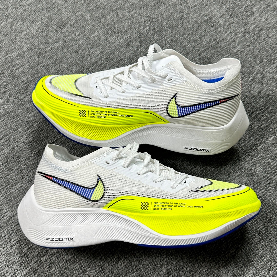 ZoomX Vaporfly Next% 2 White Volt Racer Blue