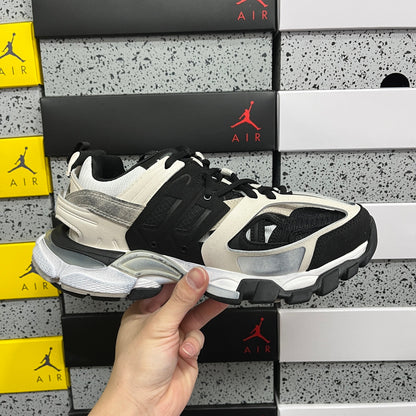 BLG Track Grey Black and White Mesh and Suede Like Fabric