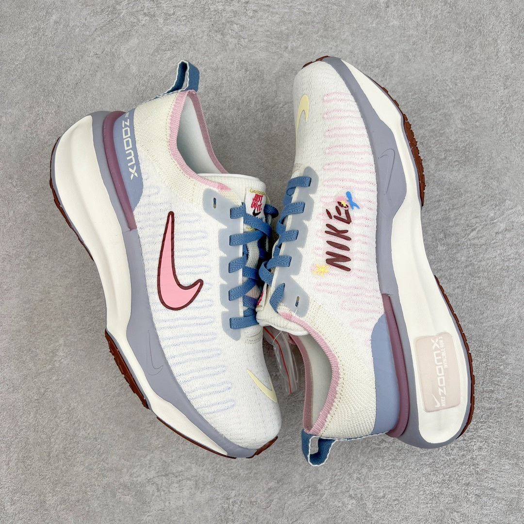 ZoomX Invincible Run Flyknit 3 Blue Whisper Soft Pink