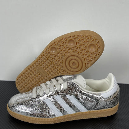 Samba  OG Silver Metallic Cracked Leather