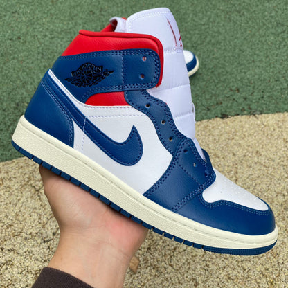 AJ1 MID French Blue Gym Red