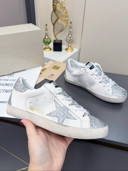 GDGS Superstar Silver Shine Pure Lether White
