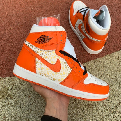 AJ1 High White Buckle Broken Stars