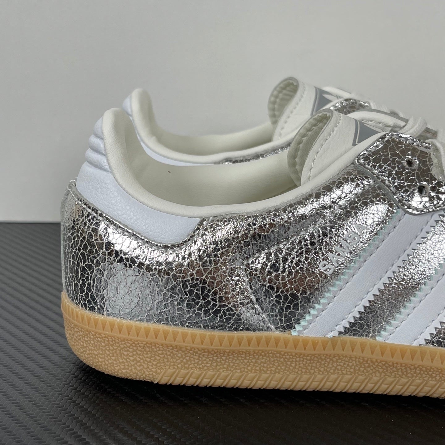 Samba  OG Silver Metallic Cracked Leather