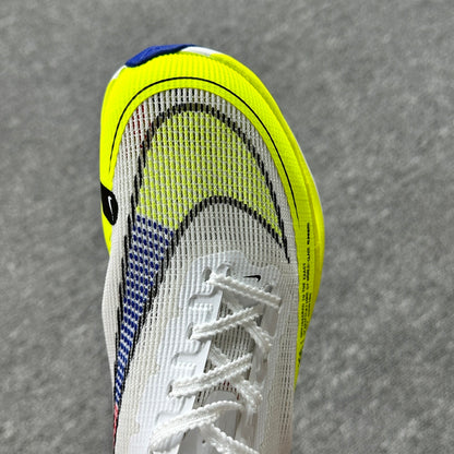 ZoomX Vaporfly Next% 2 White Volt Racer Blue