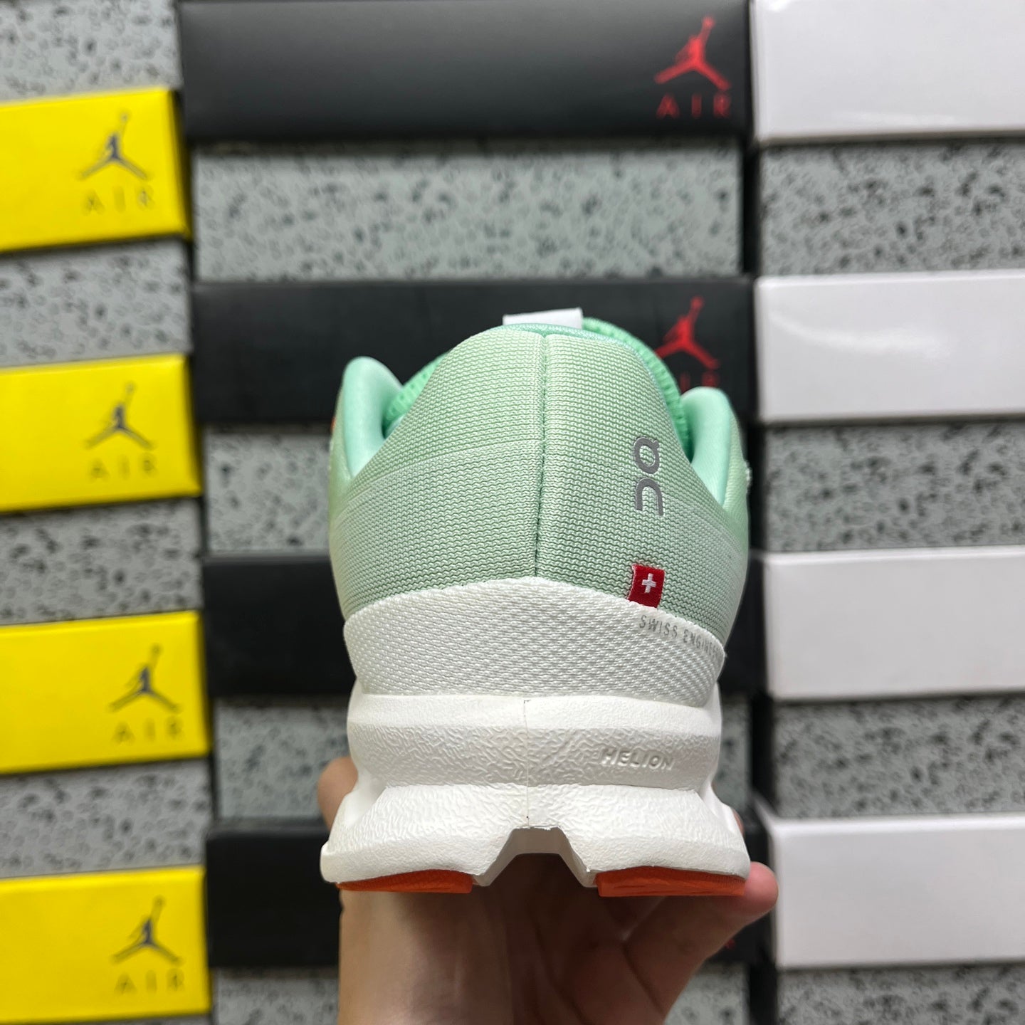 On Cloudsurfer Green White
