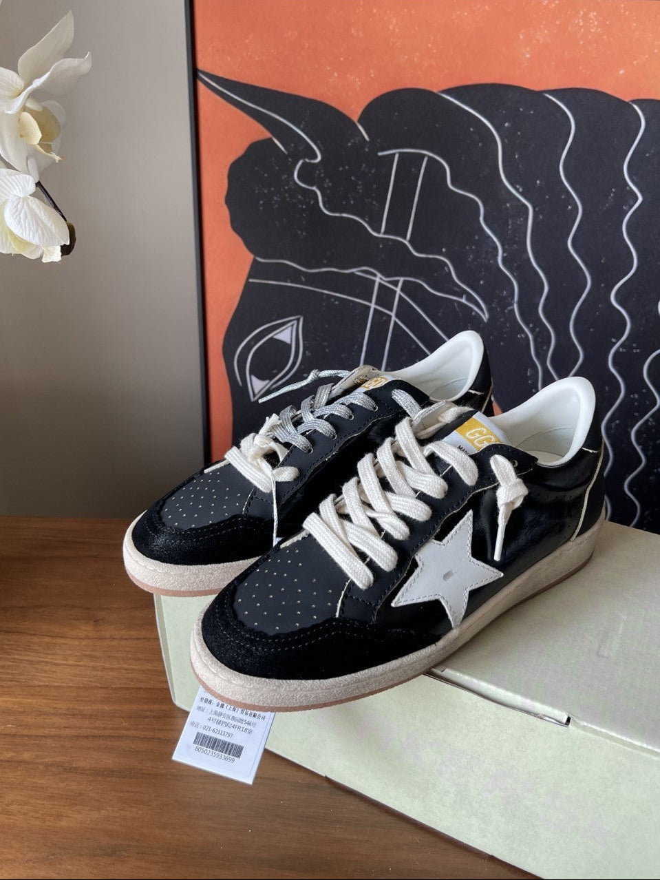 GDGS Ballstar Velut Black White Star Lether