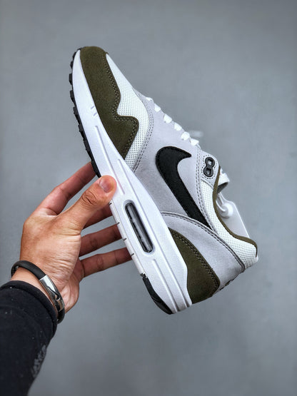 Air Max 1 White Black Medium Olive