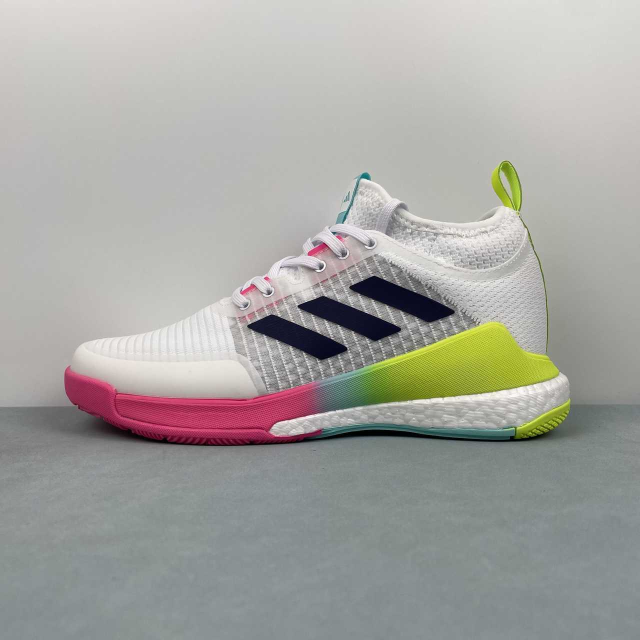 AD CrazyFlight Mid White Rose Fluorescente Green