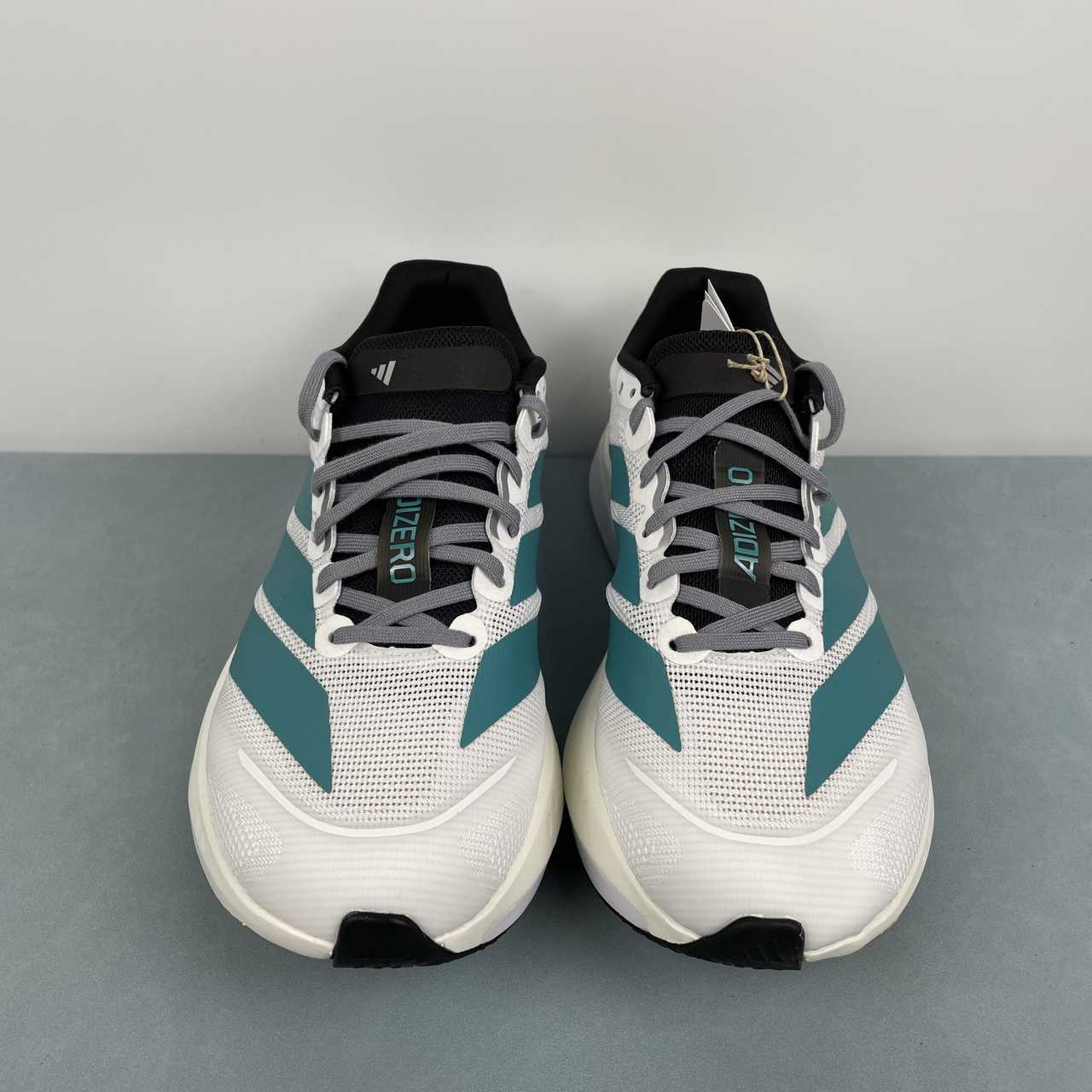 Adizero Boston 13 White Cyan Black