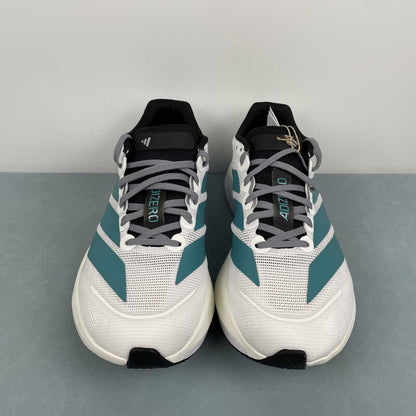 Adizero Boston 13 White Cyan Black