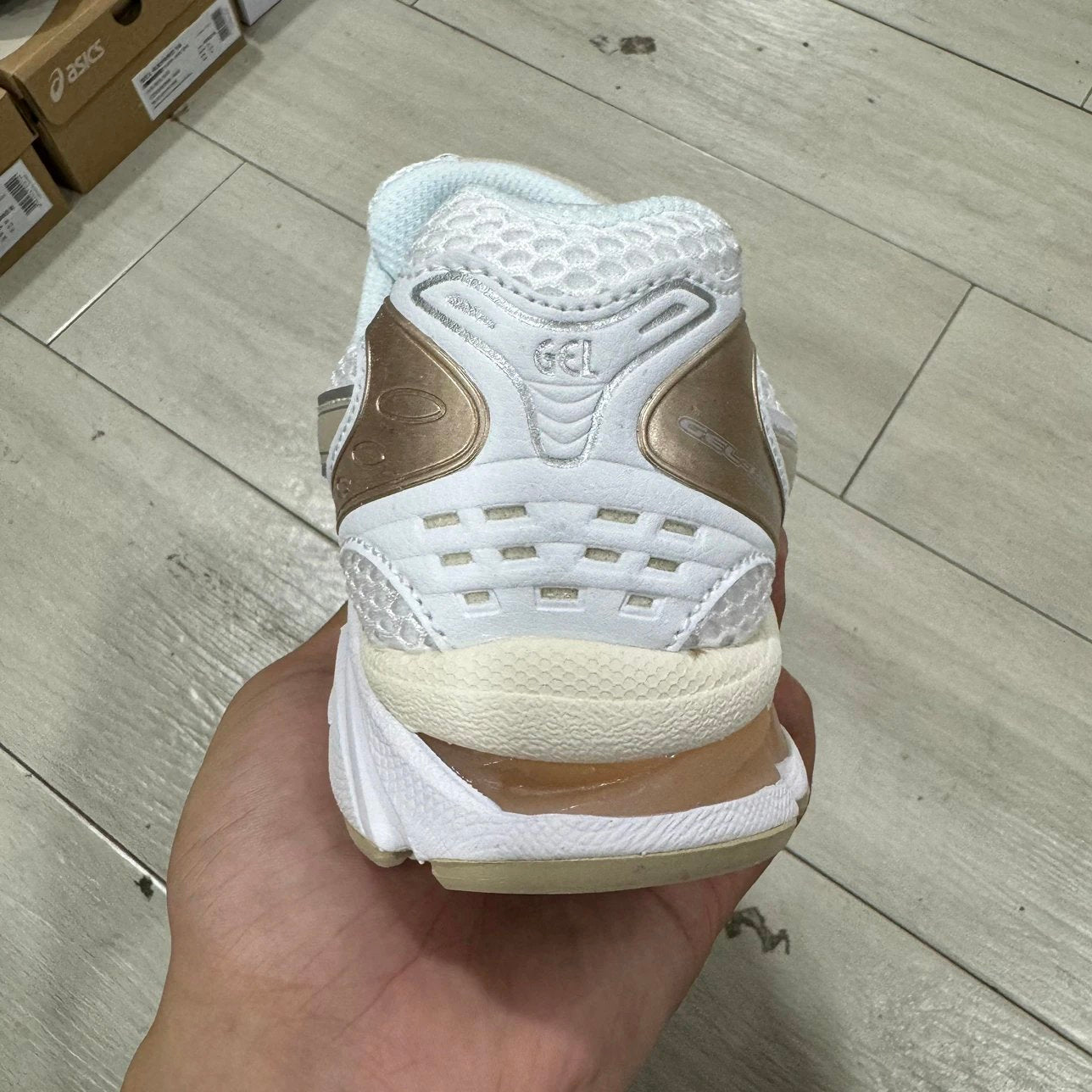 Kayano 14 White and Gold