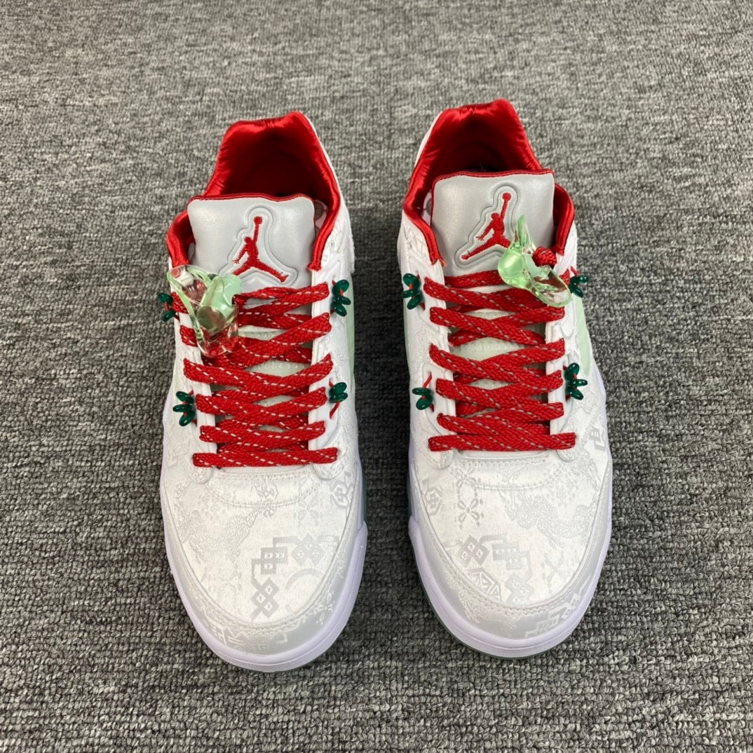 AJ 5 Low  Clot co branded white silk