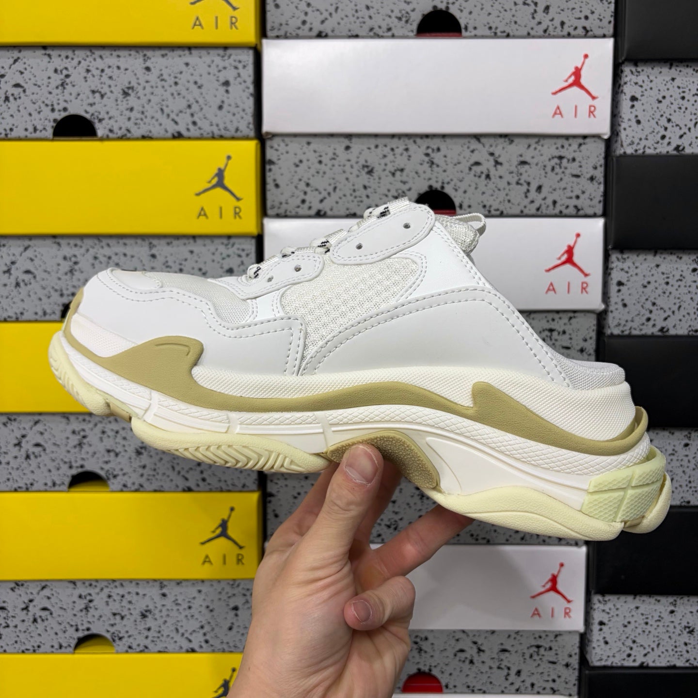BLG Triple S Mule White/Beige