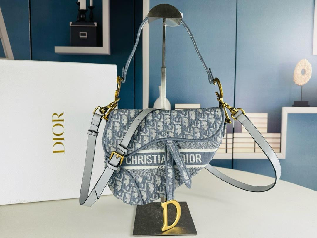 Saddle Dior Oblique Denim Blue