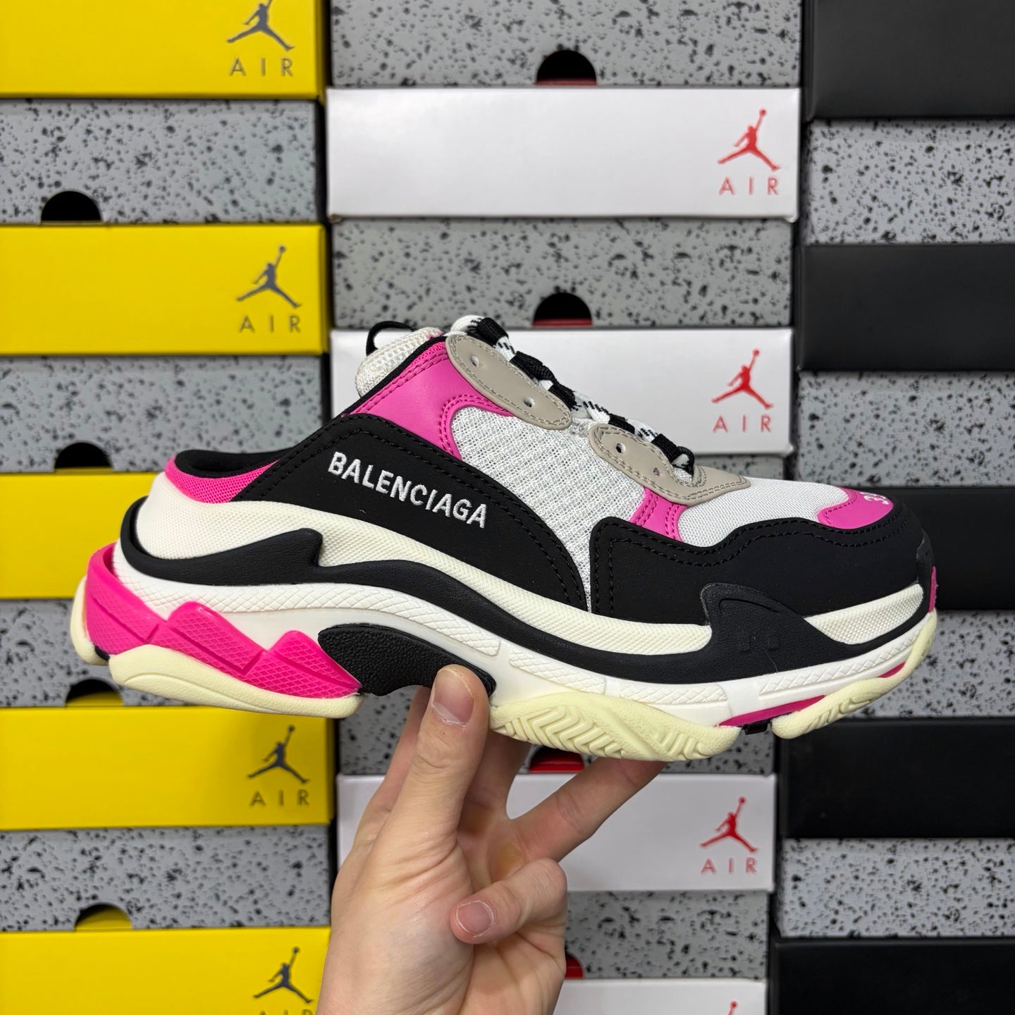 BLG Triple S Mule White/Black/Pink