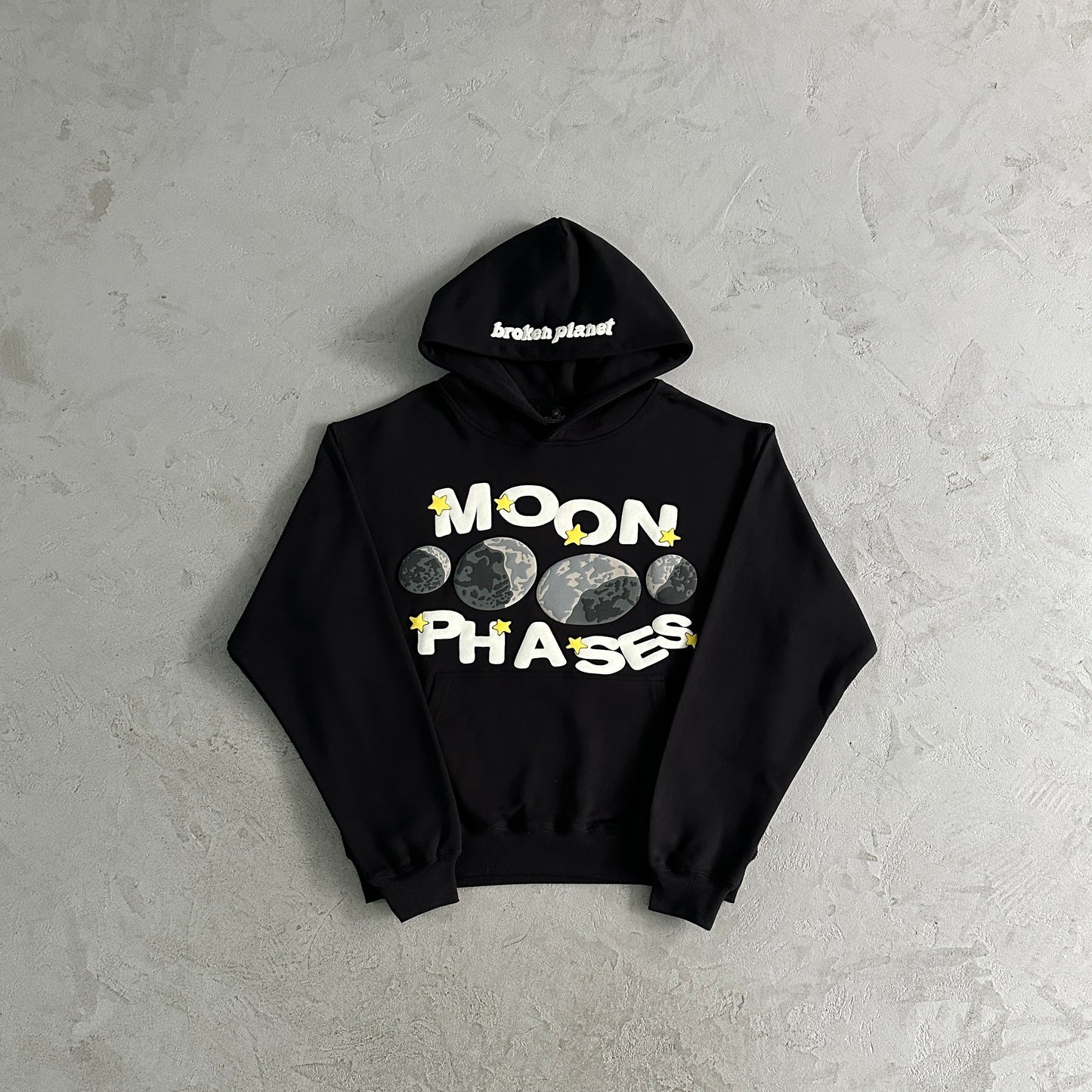 moon phases hoodie-black