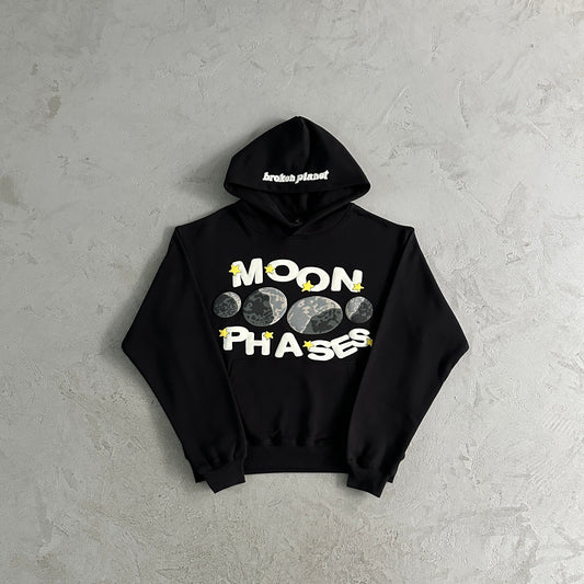 moon phases hoodie-black