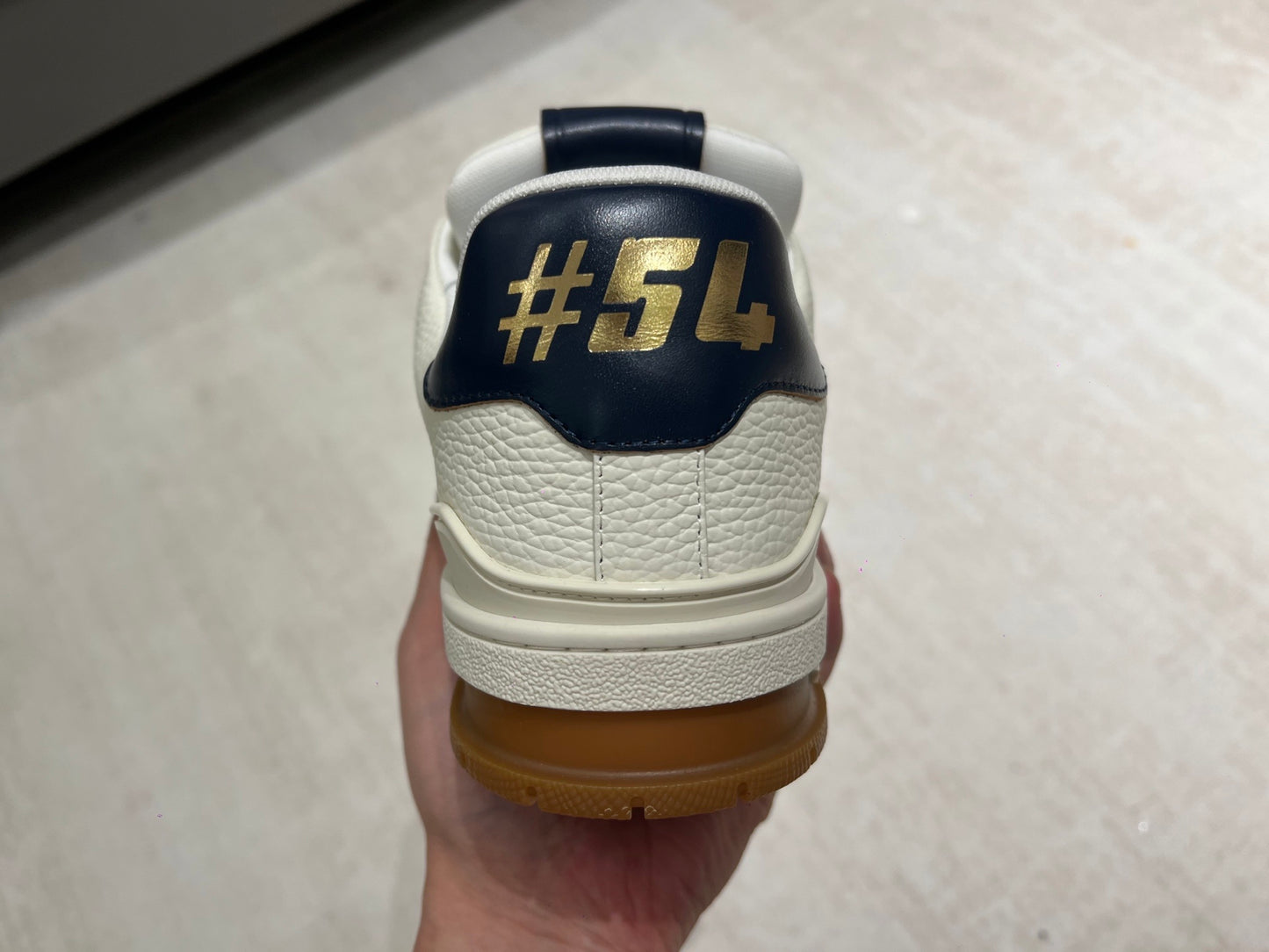 Trainer White and Navy Blue