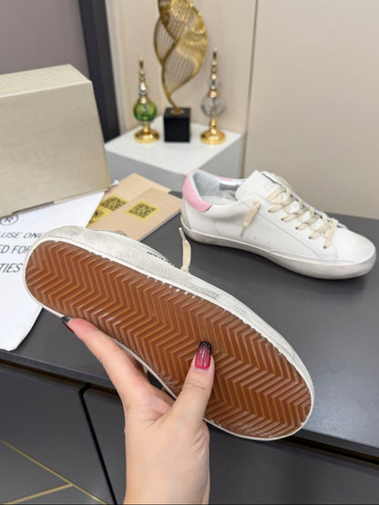 GDGS Superstar Pink Back Silver Shine White Lether Laces