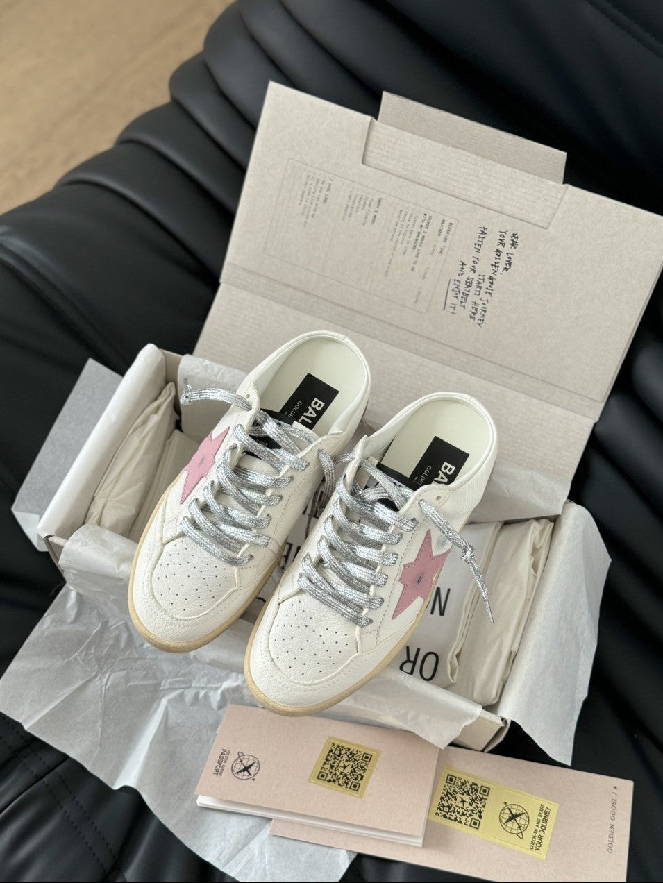 GDGS Super-Star Sabot Gum Sole Pink Star White Body