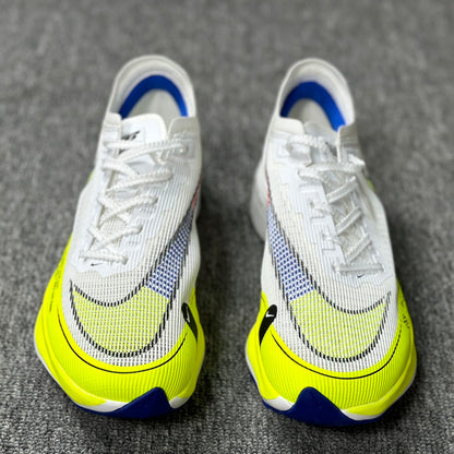 ZoomX Vaporfly Next% 2 White Volt Racer Blue