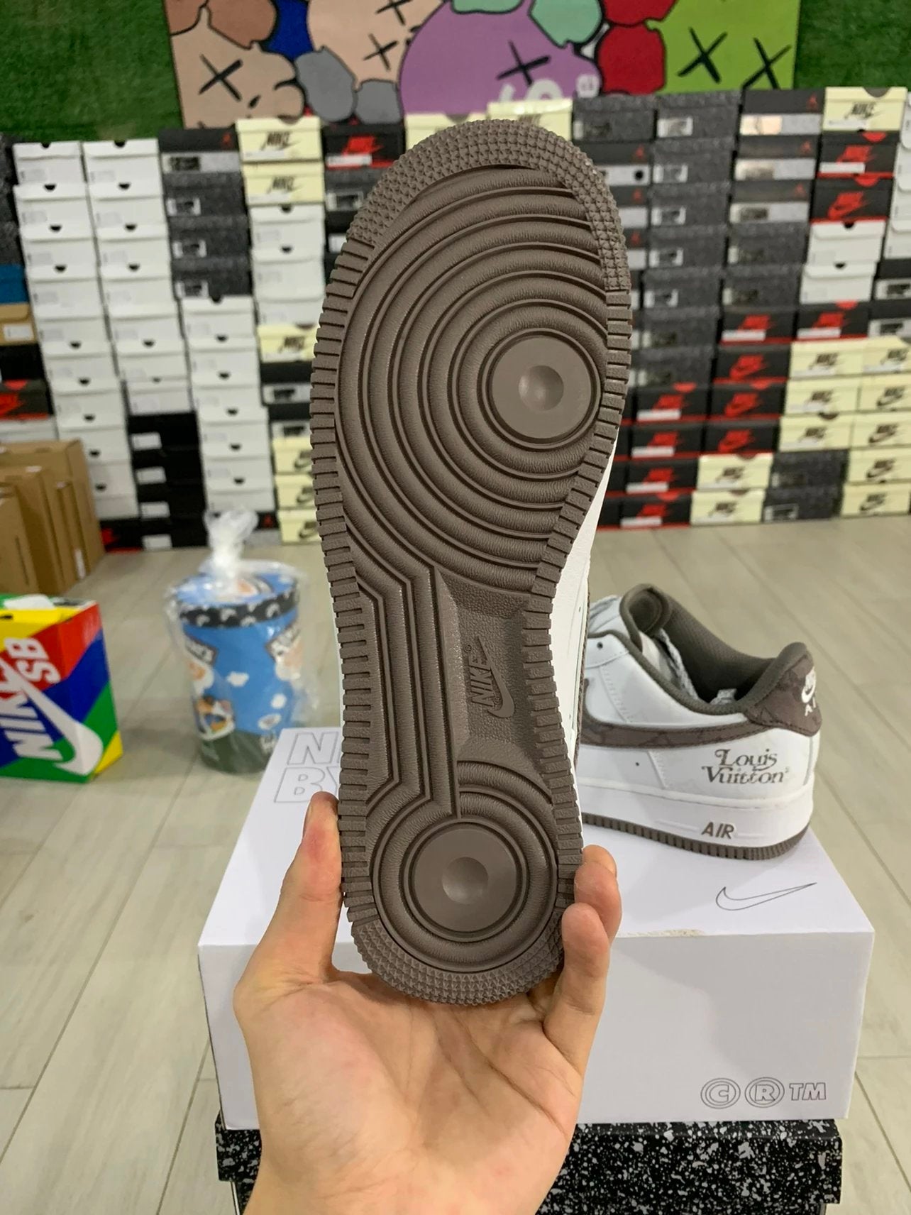 AF1 x LV White and Brown
