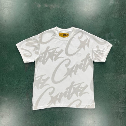 Alcatraz full print T-shirt-white gray