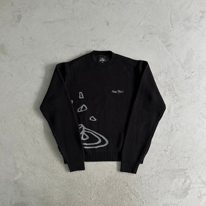 knit sweater-bone black