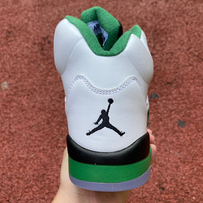 AJ 5 Burgundy Lucky Green