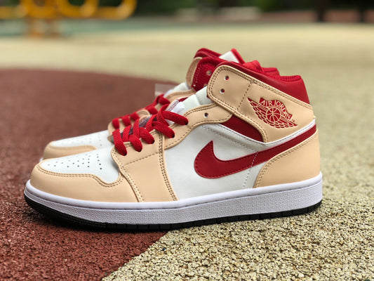 AJ1 MID Mid Light Curry Cardinal