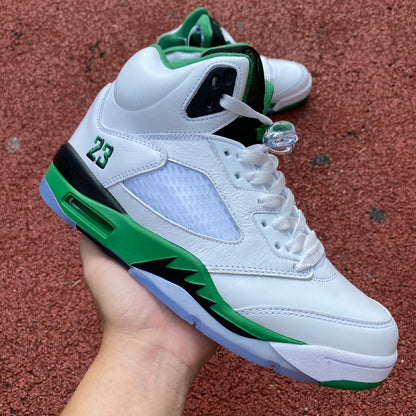 AJ 5 Burgundy Lucky Green