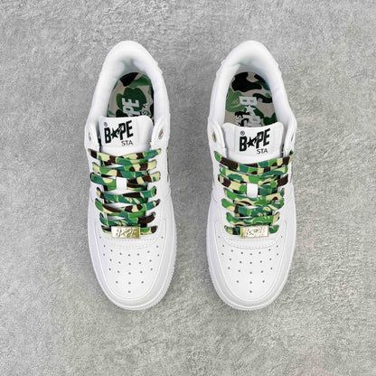 Bape STA Low White ABC Camo Green