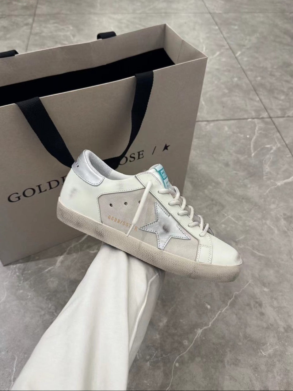 GDGS Superstar Silver Star 2 Tones Lether